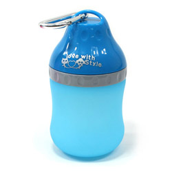 수퍼펫 - 휴대용 실리콘 물병 400ml(블루)