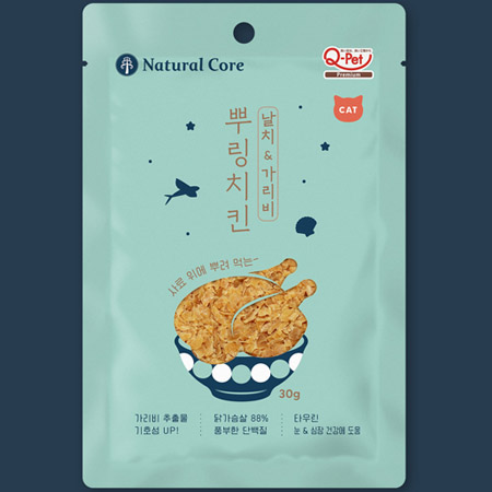 네츄럴코어 - 맛있는 후리카케 뿌링치킨 날치 & 가리비맛 30g (고양이용) x 5개 묶음셋트