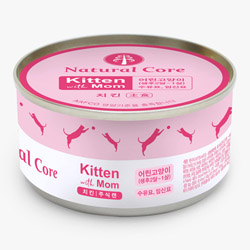 [한정]네츄럴코어 - 키튼 위드 맘 주식 치킨캔 80g (고양이용)