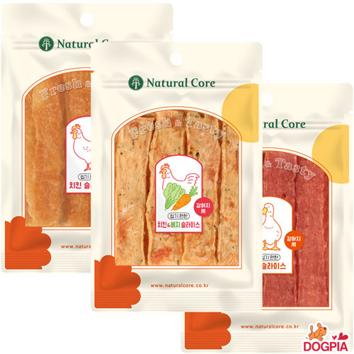 네츄럴코어 - 씹기편한 슬라이스 55g - 3종 혼합셋트