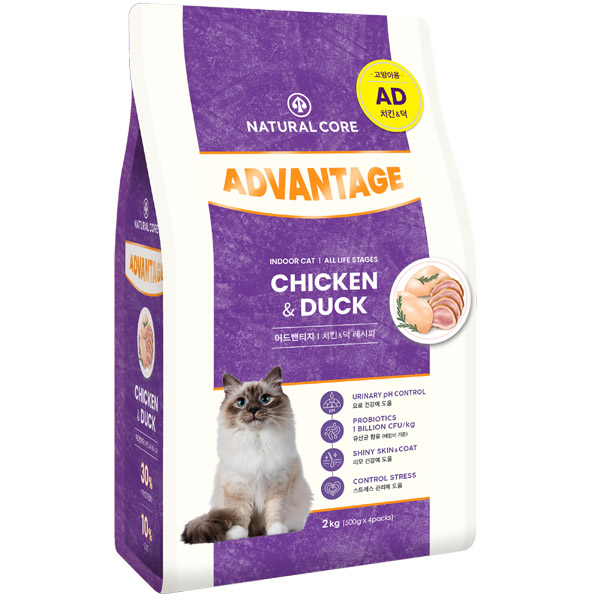 네츄럴코어 - 고양이 어드밴티지 캣 치킨&덕 2kg