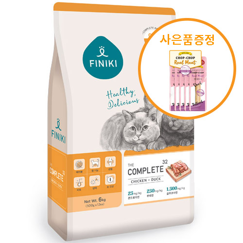 피니키 - 캣 더 컴플리트 32 치킨&덕 2kg + [사은품] 피니키 찹찹1p 5개