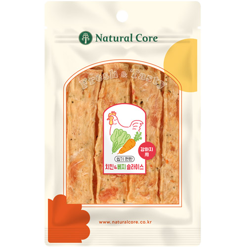 네츄럴코어 - 씹기편한 치킨 야채 슬라이스 55g (트레이)