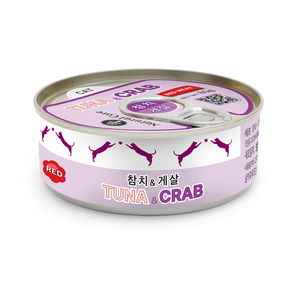 네츄럴코어 - 고양이 레드밋 참치캔 게살 80g