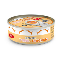 네츄럴코어 - 고양이 레드밋 참치캔 치킨 80g