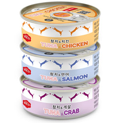 네츄럴코어 - 고양이 레드밋 참치캔 80g x 3종 혼합 묶음셋트