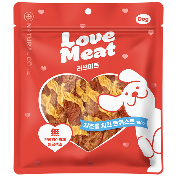 네츄럴코어 - 러브미트 치즈롤 치킨 트위스트 사사미 160g