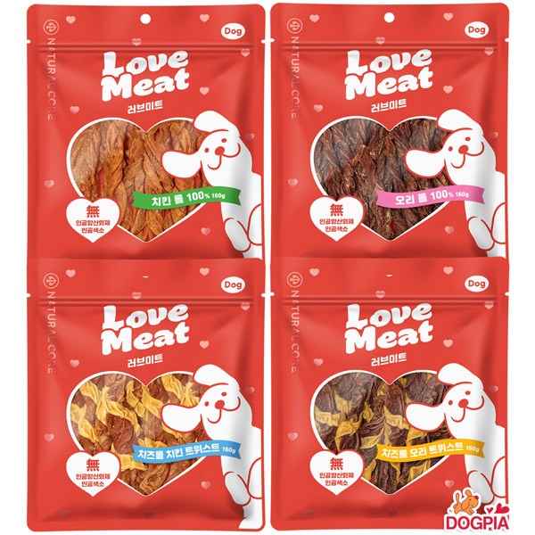 네츄럴코어 - 러브미트 롤 사사미 4종 묶음세트 총640g