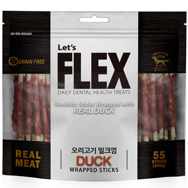 플렉스 - 오리고기 밀크껌 400g (55개입)