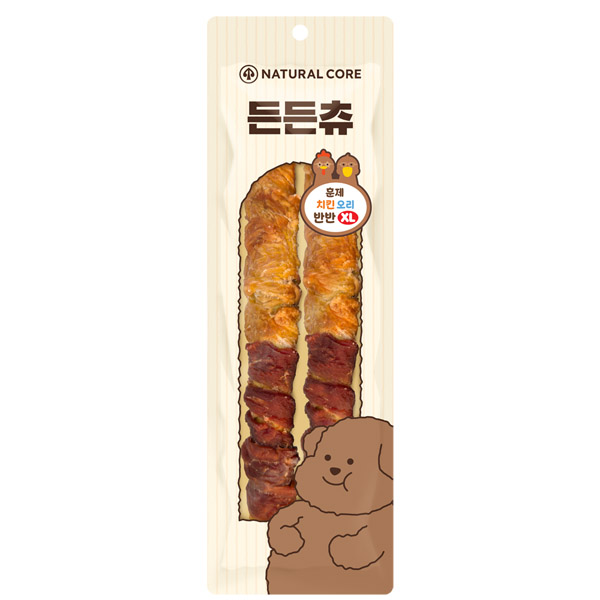 네츄럴코어 - 든든츄 훈제 치킨 오리 반반 XL 2p